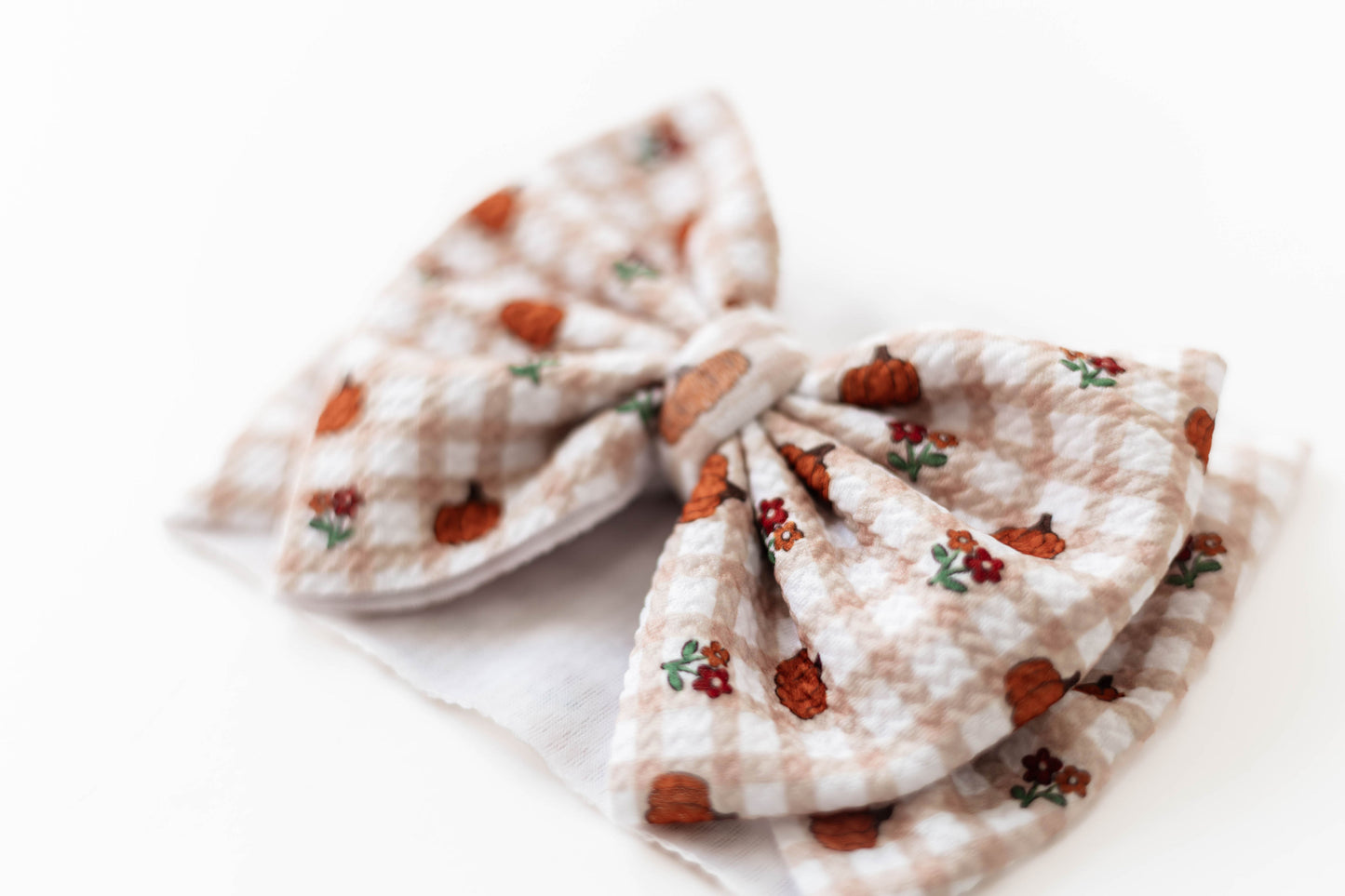 Fall Pumpkins & Flowers Gingham