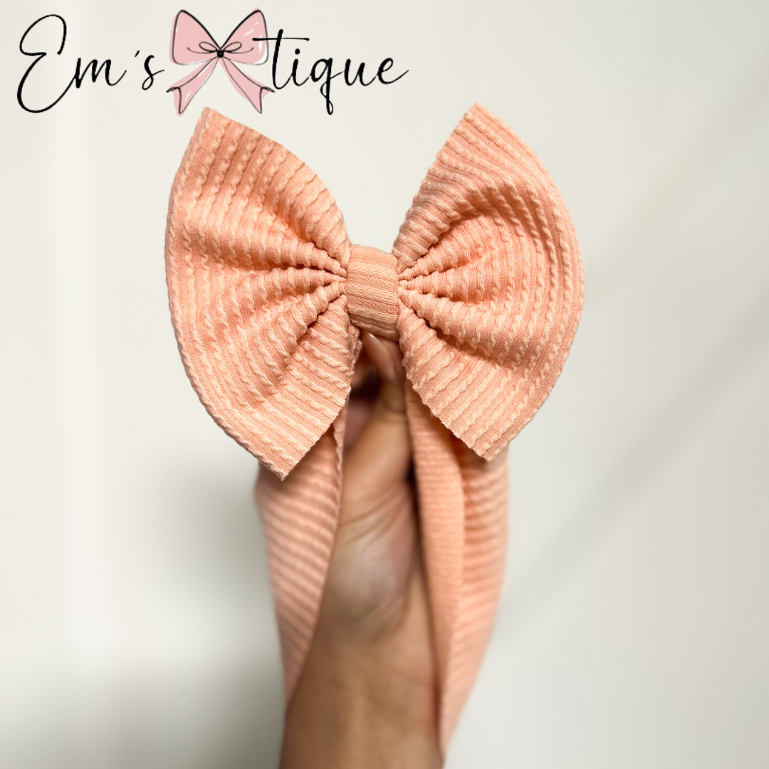 Peach Waved Rib Knit