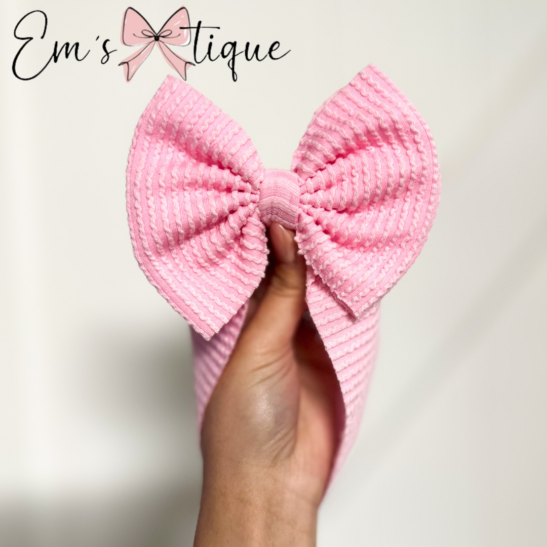Light Pink Waved Rib Knit