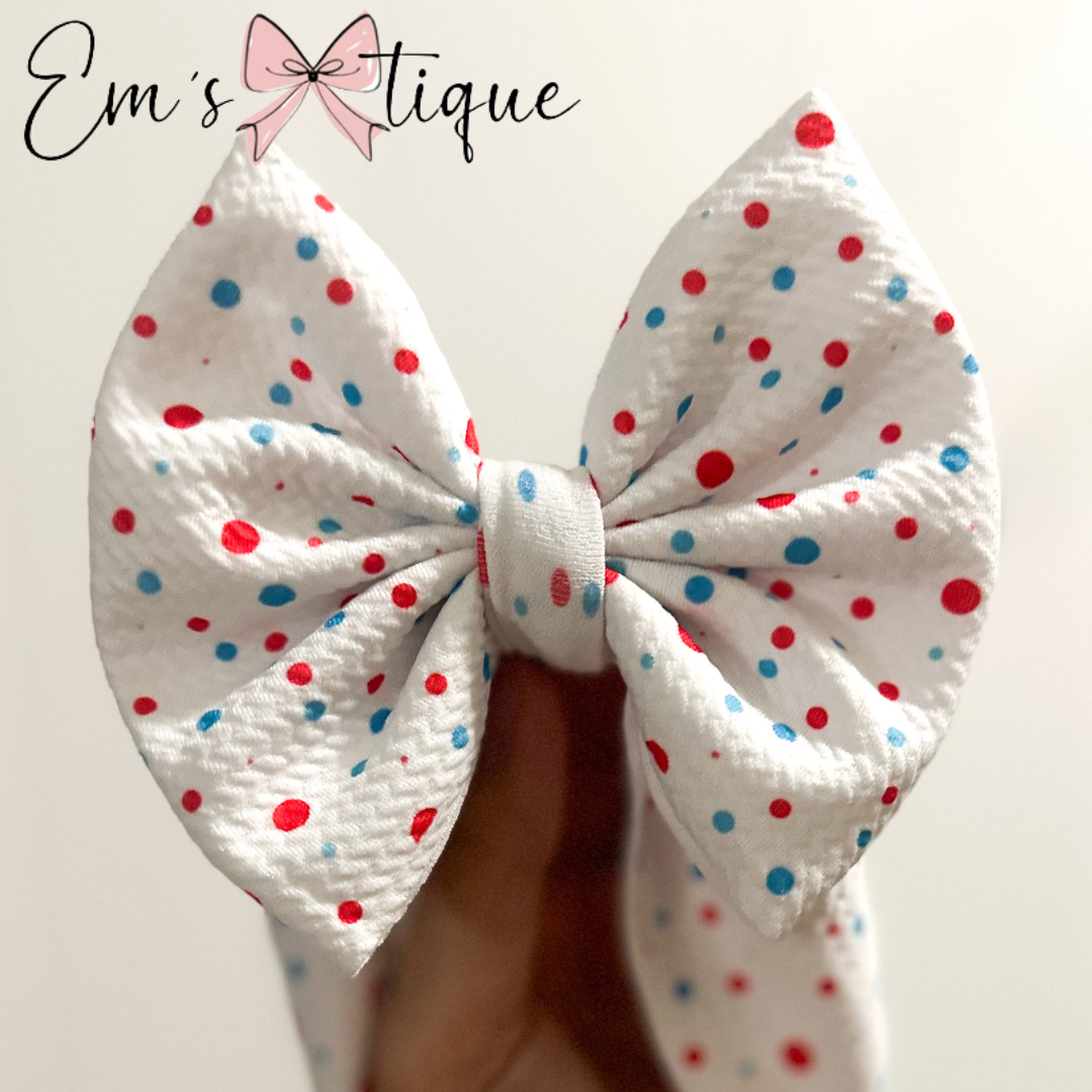 Blue & Red Polka Dots