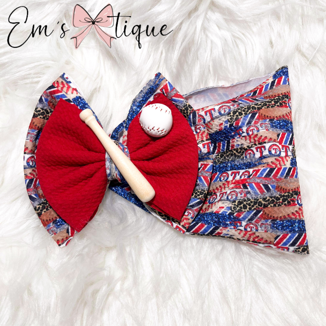 Custom Stacked Baseball Bow