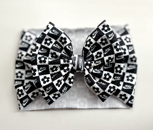 B&W Floral Checkered Checkmark