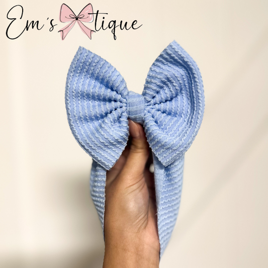 Blue Powder Waved Rib Knit