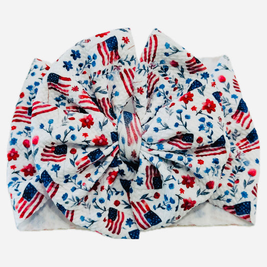 American Flag Floral Bow