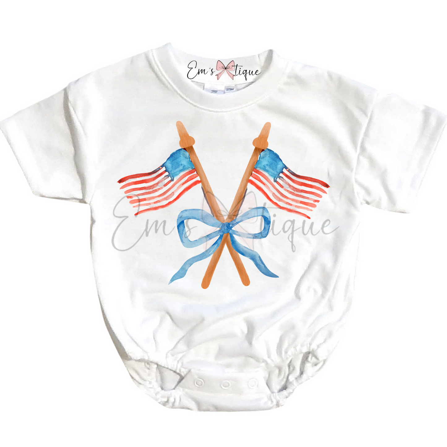 American Flag Coquette Romper