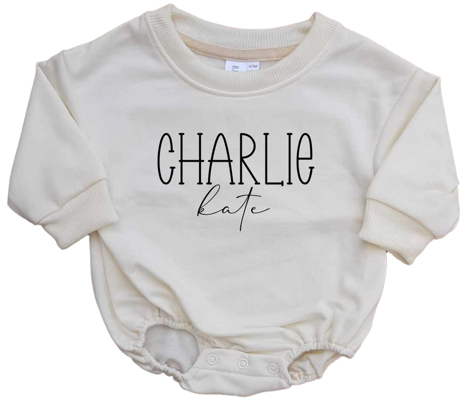 Personalized Name Sweatshirt Romper