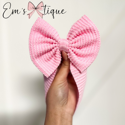Light Pink Waved Rib Knit
