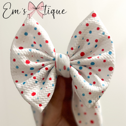 Blue & Red Polka Dots