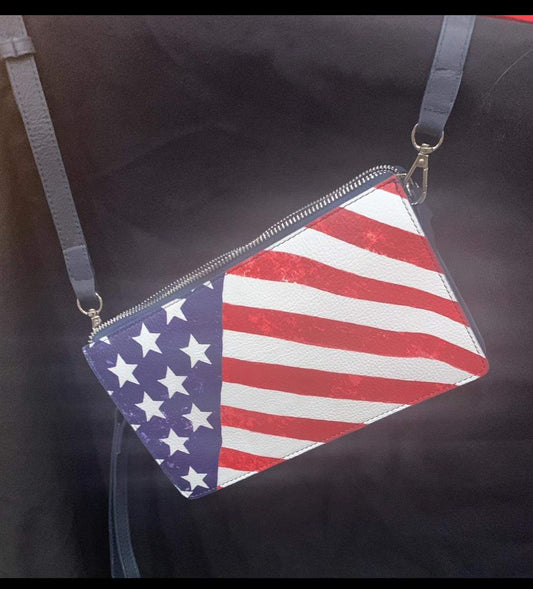 Patriotic Leather Metro Clutch